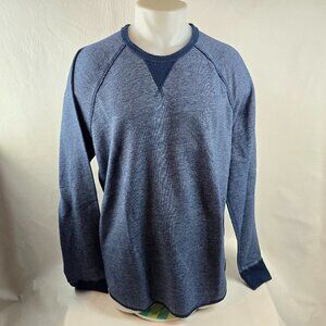 Lucky Brand Shirt Mens Large Blue Thermal Long Sleeve Crewneck Pullover Casual